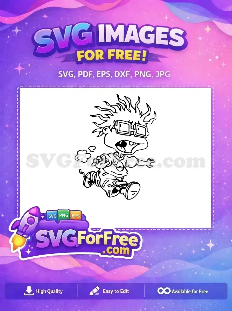 Free Chuckie Finster Glasses Free Running Scared Rugrats Free SVG