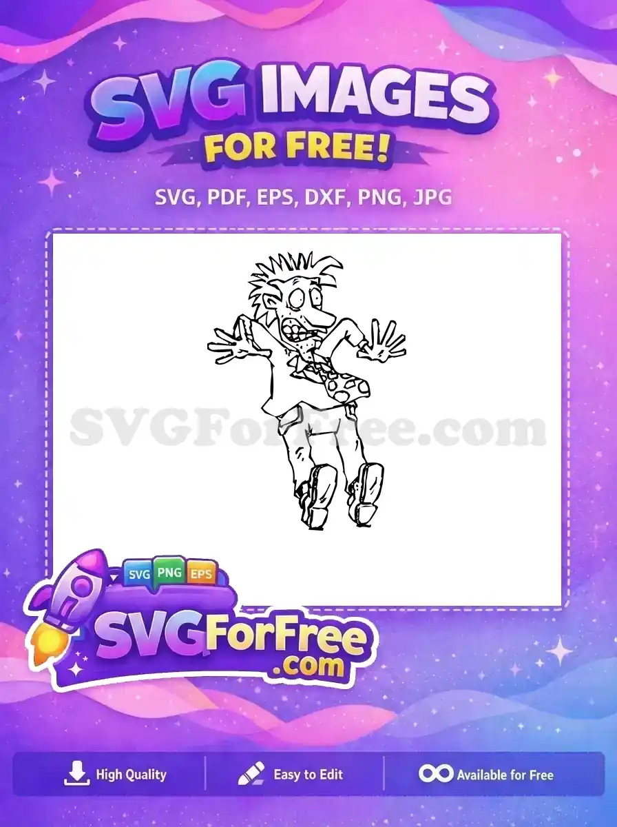 Free Scared Chuckie Finster Free Polka Dot Tie Rugrats Free SVG