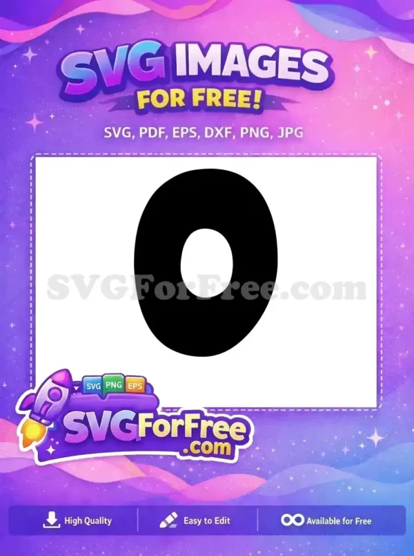 A free, organic black O-shaped SVG design with an irregular white center, perfect for playful creative projects. Get this free vector.