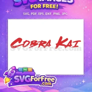 Free Cobra Kai logo SVG design, a bold red brushstroke font on white, perfect for fans and crafting. Download this free vector now!