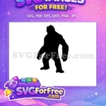 Free Mighty Black Bigfoot Free Standing Silhouette Sasquatch Myth Free ANIME SVG - Instant Download