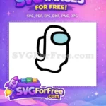 Free White Ghost Free Blue Visor Among Us Free SVG - Instant Download