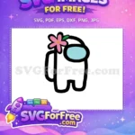 Free White Among Us Free Pink flower Among Us Free SVG - Instant Download