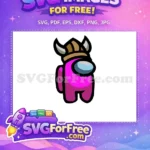 Free Pink Among Us Character Free Brown Viking Helmet Among Us Free SVG - Instant Download