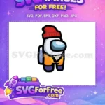Free White Character Red Beanie Free Orange Pants Among Us Free SVG - Instant Download