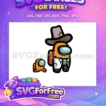 Free Orange Cowboy Free Mini Crewmate Among Us Free SVG - Instant Download