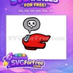 Free Red Dead Imposter Free Skull Bubble Visor Among Us Free SVG - Instant Download
