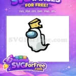 Free White Ghost Blue Visor Free Cheese Hat Among Us Free SVG - Instant Download