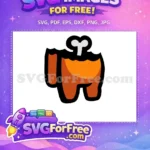 Free Orange Headless Imposter Free Exposed Bone Among Us Free SVG - Instant Download