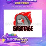 Free Red Star Imposter Free Flaming Sabotage Among Us Free SVG - Instant Download