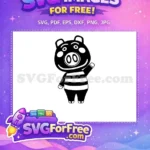 Free Happy Free Waving Pig Animal Crossing Disney Free SVG - Instant Download