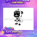 Free Smiling Monkey Free Patterned Shirt Animal Crossing Free SVG - Instant Download