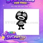 Free Croque Free Black Glasses Animal Crossing Disney Free SVG - Instant Download