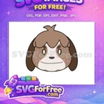 Free Brown Floppy Free Happy Cheeks Animal Crossing Free SVG - Instant Download