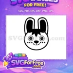 Free black outline bunny Free happy spiky hair Animal Crossing Disney Free SVG - Instant Download
