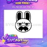 Free Grumpy Spectacled Free Mustache Bunny Animal Crossing Disney Free SVG - Instant Download