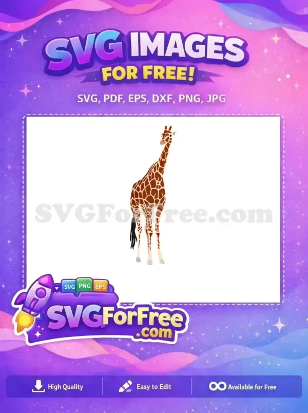 Free giraffe SVG design, a majestic animal vector art ideal for Cricut, crafts, and educational use. Download today!