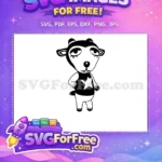 Free Confident Diana Deer Free Monochromatic Outline Animal Crossing Disney Free SVG - Instant Download
