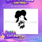 Free Happy Black Haired Maid Free Cute Apron Scissors Animal Crossing Disney Free SVG - Instant Download