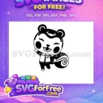 Free Happy Skunk Free Waving Animal Crossing Disney Free SVG - Instant Download