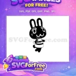 Free Black Rabbit Free Striped Shirt Animal Crossing Disney Free SVG - Instant Download