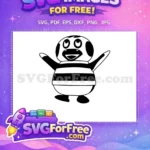Free Happy Penguin Free Striped Open Arms Animal Crossing Disney Free SVG - Instant Download