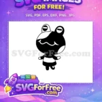Free Black White Frobert Free Calm Striped Animal Crossing Frog Free SVG - Instant Download
