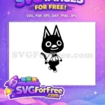 Free Black Cat Rover Free Happy Zigzag Sweater Animal Crossing Free SVG - Instant Download