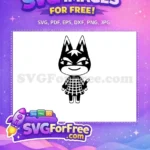 Free Kiki black cat Free plaid shirt confident Animal Crossing Free SVG - Instant Download