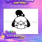 Free Happy Isabelle Outline Free Cute Disney Animal Crossing Free SVG - Instant Download