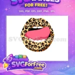 Free Leopard Print Lips Free Open Mouth Pink Tongue Animal Crossing Disney Free SVG - Instant Download