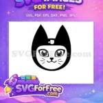 Free black white Free cat face Animal Crossing Disney Free SVG - Instant Download