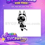 Free Waving Cat Free Black-White Animal Crossing Disney Free SVG - Instant Download