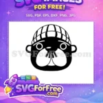 Free Black White Otter Free Striped Beanie Animal Crossing Disney Free SVG - Instant Download