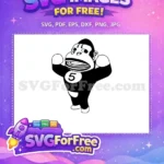 Free Flexing Black Gorilla Free Number 5 Animal Crossing Disney Free SVG - Instant Download