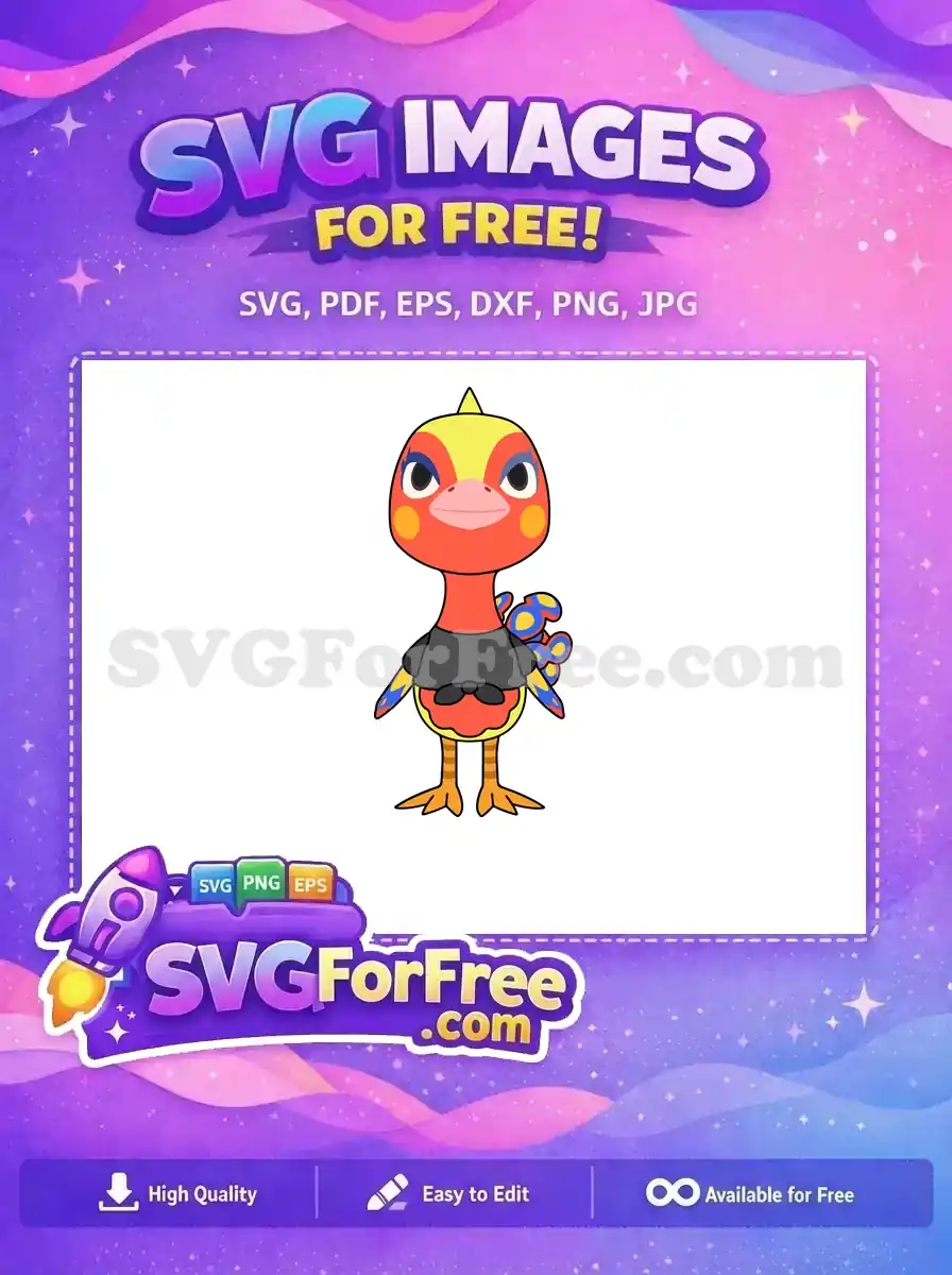 Discover this vibrant free Phoebe design, a beloved Animal Crossing character, ready for your creative projects. A fantastic free SVG for fans!