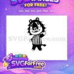 Free Happy Elvis Free Waving Striped Lion Animal Crossing Disney Free SVG - Instant Download