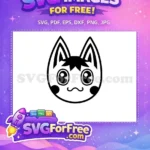 Free Black Cat Free Big Eyes Animal Crossing Raymond Free SVG - Instant Download