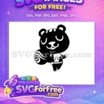 Free Black Skunk Free Patterned Animal Crossing Disney Free SVG - Instant Download