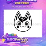 Free Smiling Raymond Cat Face Free Black White Animal Crossing Disney Free SVG - Instant Download