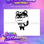 Free Smirking Raccoon Free Laced Vest Animal Crossing Disney Free SVG - Instant Download