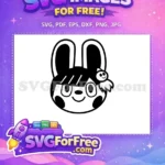 Free Smiling Bunny Free Ear Charm Animal Crossing Disney Free SVG - Instant Download