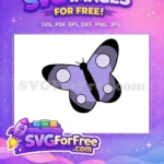 Free Light Purple Butterfly Free White Circular Spots Animal Crossing Disney Free SVG - Instant Download