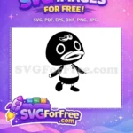 Free Surprised Dotty Free Black White Animal Crossing Disney Free SVG - Instant Download