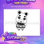 Free Smiling Bear Free Black White Sweater Animal Crossing Disney Free SVG - Instant Download