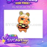Free Orange Bear Cub Blonde Free Geometric Sweater Green Band Animal Crossing Free SVG - Instant Download