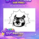 Free Surprised Blathers Owl Free Black White Animal Crossing Disney Free SVG - Instant Download