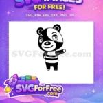 Free Happy Winking Panda Free Striped Shirt Animal Crossing Disney Free SVG - Instant Download