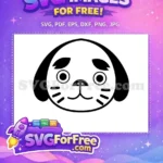 Free Minimalist Black Dog Free Cute Puppy Face Animal Crossing Disney Free SVG - Instant Download