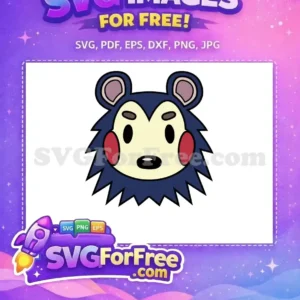 Discover this cute free design, a vibrant animal character head with spiky blue fur, perfect for any free project.